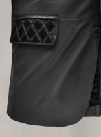 (image for) Harper Burnt Charcoal Leather Blazer