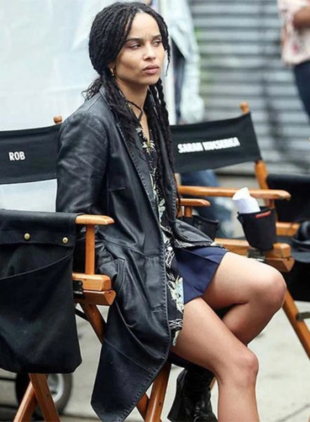 (image for) Zoe Kravitz Leather Long Coat