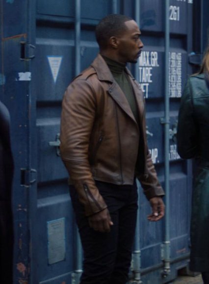 Anthony Mackie Falcon and The Winter Solider Leather Jacket