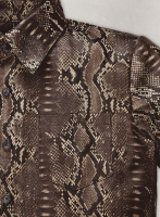 (image for) Dark Brown Python Classic Leather Shirt