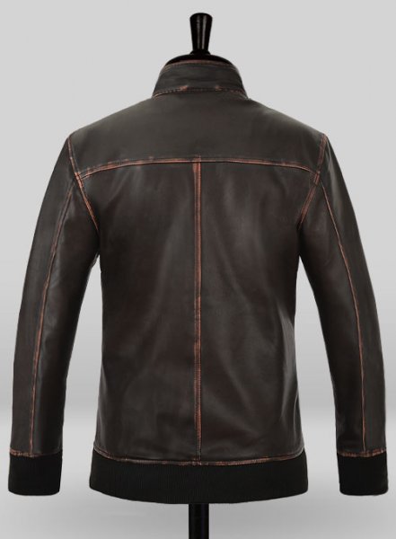 (image for) Rubbed Dark Brown Lionel Messi Leather Jacket #1