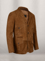 (image for) Soft Caramel Brown Suede Leather Blazer - #712