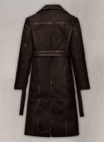 (image for) Rubbed Dark Brown Alpine Leather Long Coat