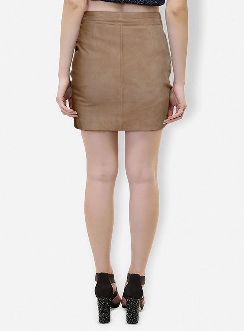 (image for) Dusty Beige Suede Basic Leather Skirt # 153