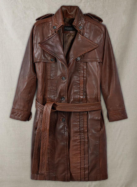 (image for) Spanish Brown Leather Long Coat #203