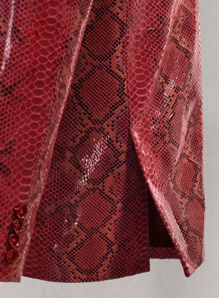 (image for) Bold Red Python Western Leather Blazer