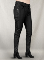 (image for) Black Stretch Leather Jeans