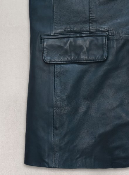 (image for) Soft Winsor Blue Washed and Wax Leather Blazer