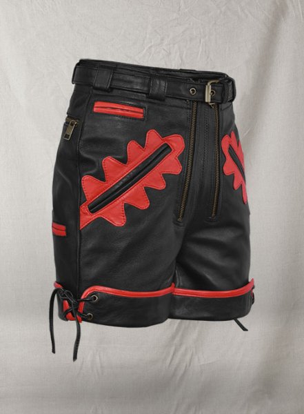 (image for) Thick Black Leather Cargo Shorts Style # 364