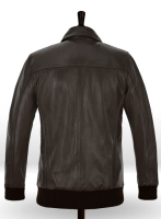 (image for) Brown Wax Classic Bomber Leather Jacket