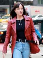 (image for) Dakota Johnson Madame Web Leather Trench Coat