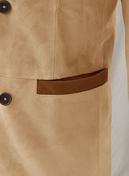 (image for) Latte Beige Suede Hampton Leather Blazer