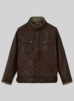 (image for) Wrinkled Brown Gerard Butler Leather Jacket #1