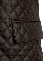 (image for) Dark Brown Bocelli Quilted Leather Blazer