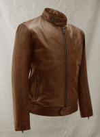 (image for) Spanish Brown Michael Fassbender Leather Jacket #2