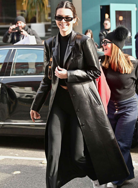 (image for) Kendall Jenner Leather Long Coat