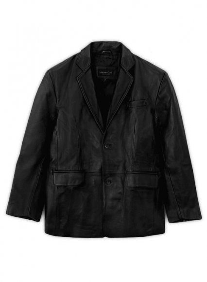 (image for) Black Leather Blazer - 44 Regular