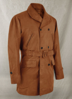 (image for) Brown Brad Pitt Legends of the Fall Leather Trench Coat