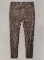 (image for) Dark Brown Python Leather Jeans Style #522