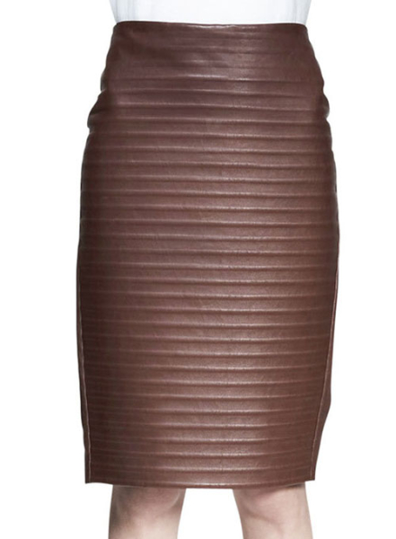 (image for) Front Ribbed Leather Skirt - # 489