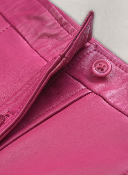 (image for) Bright Pink Button-Up Leather Skirt - # 121