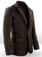 (image for) Dark Brown Bocelli Quilted Leather Blazer