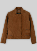 (image for) Soft Caramel Brown Suede Leather Jacket # 521