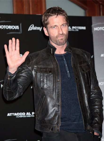 (image for) Gerard Butler Leather Jacket #1