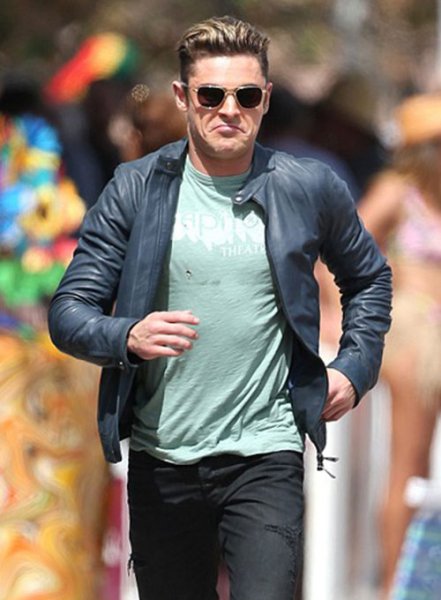 (image for) Zac Efron Baywatch Leather Jacket