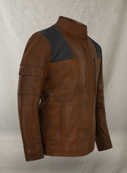 (image for) Spanish Brown Alden Ehrenreich Solo Leather Jacket