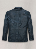 (image for) Soft Winsor Blue Washed and Wax Leather Blazer