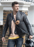 (image for) Orlando Bloom Leather Jacket