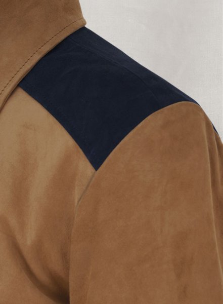 (image for) Soft Saddle Brown Suede Cristiano Ronaldo Leather Jacket #1