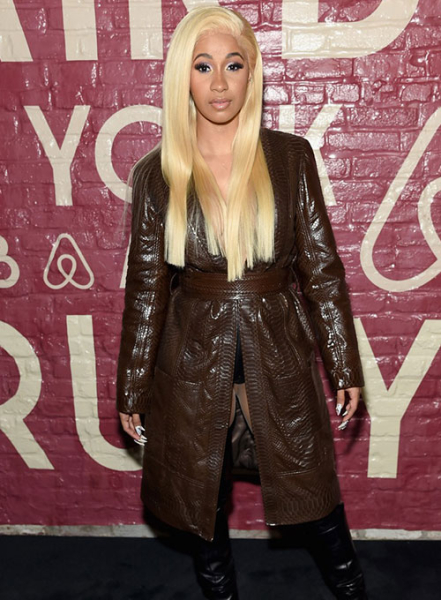 (image for) Cardi B Leather Long Coat