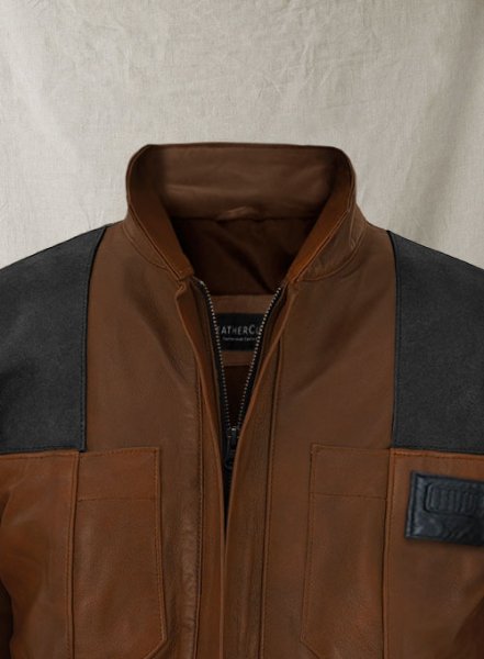 (image for) Spanish Brown Alden Ehrenreich Solo Leather Jacket