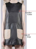 (image for) Contrast Patch Pocket Leather Dress - # 770