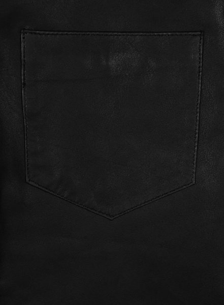 (image for) Soft Rich Black Leather Cargo Shorts Style # 377