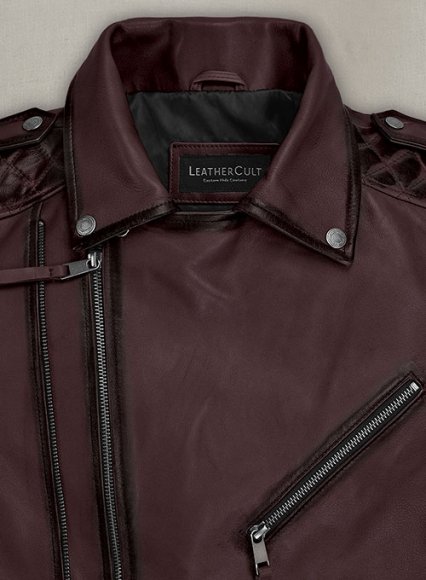 (image for) Charles Burnt Wine Leather Jacket