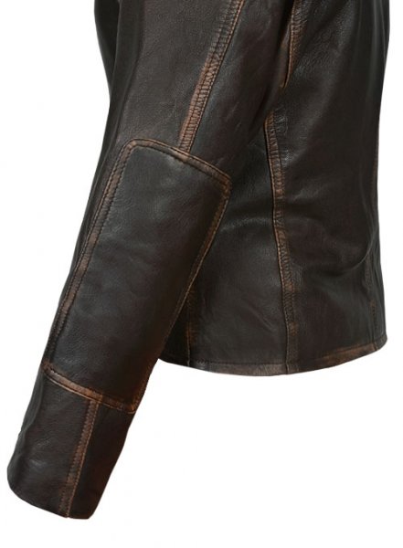 (image for) Rubbed Dark Brown Washed Alicia 88 Minutes Leather Jacket