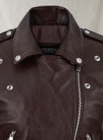 (image for) Burgundy Meghan Markle Leather Jacket