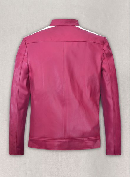 (image for) Bright Pink Leather Jacket Sportsman Stripe