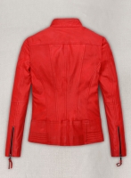 (image for) Soft Blood Red Washed and Wax Leather Jacket # 520