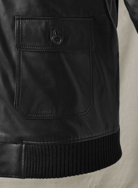 (image for) Black Pilot Aviator Leather Jacket