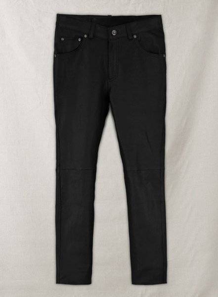 (image for) Black Stretch Leather Jeans