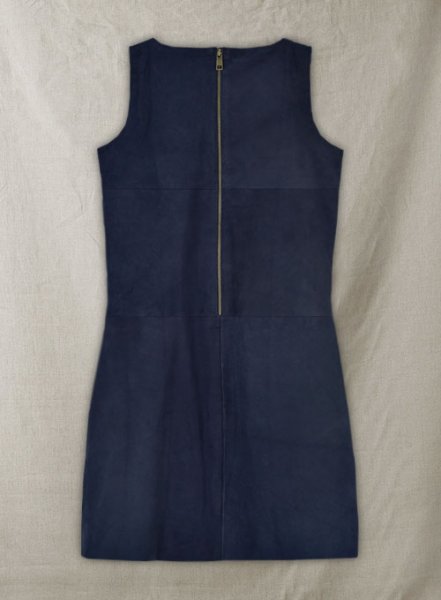 (image for) Dark Blue Suede Circle Leather Dress - # 755