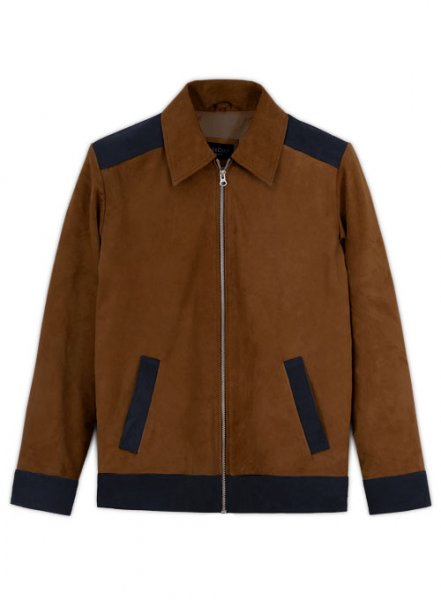 (image for) Soft Caramel Brown Suede Cristiano Ronaldo Leather Jacket #1