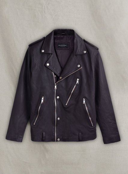 (image for) Beast Purple Biker Leather Jacket