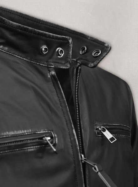 (image for) Rubbed Black Bradley Cooper Burnt Leather Jacket