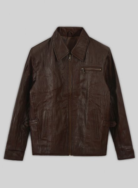 (image for) Wrinkled Brown Bruce Willis Surrogates Leather Jacket