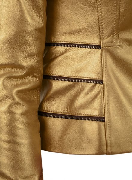 (image for) Golden Fitted Leather Jacket # 521